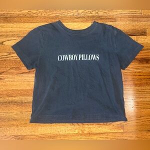 Cowboy Pillows Crop Top Charcoal Gray